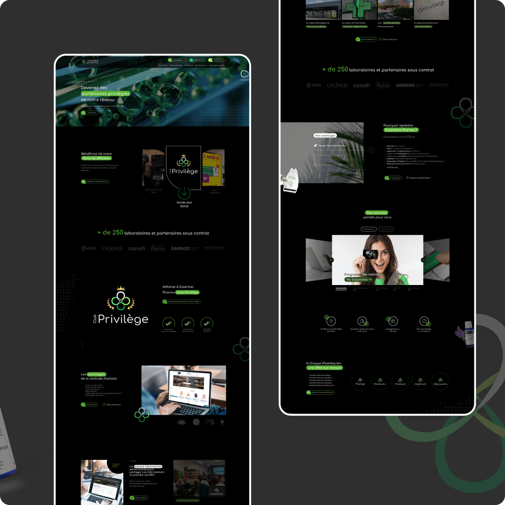 Site web Essentiels pharma