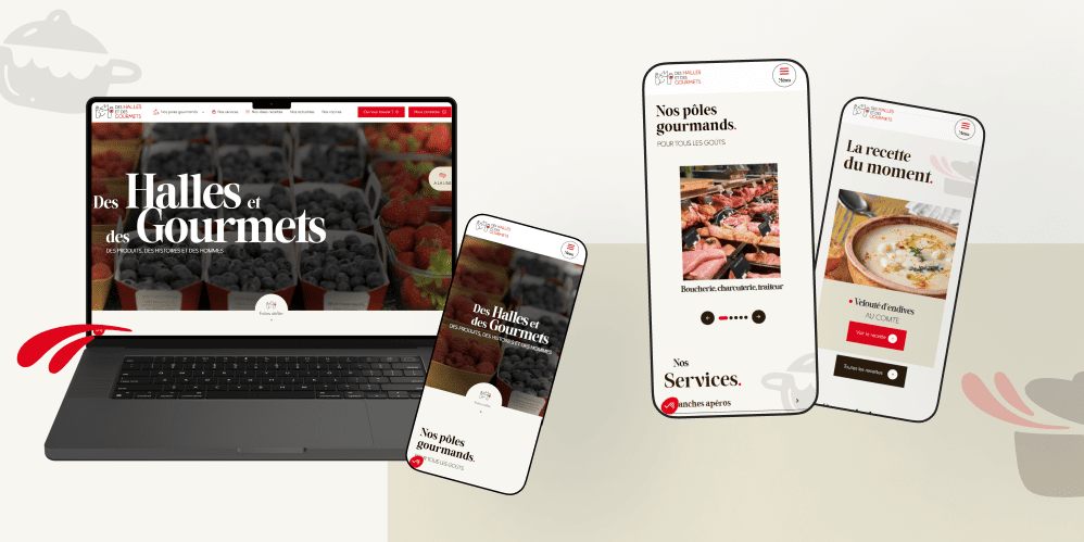 Site web des Halles et des Gourmets